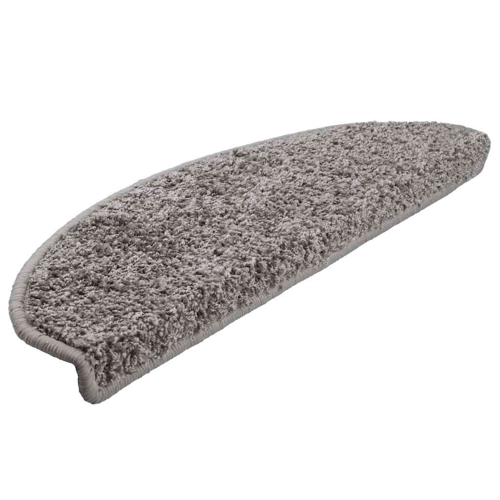 Stair Mats 20 pcs. 65x21x4 cm Grey Semicircular Large
