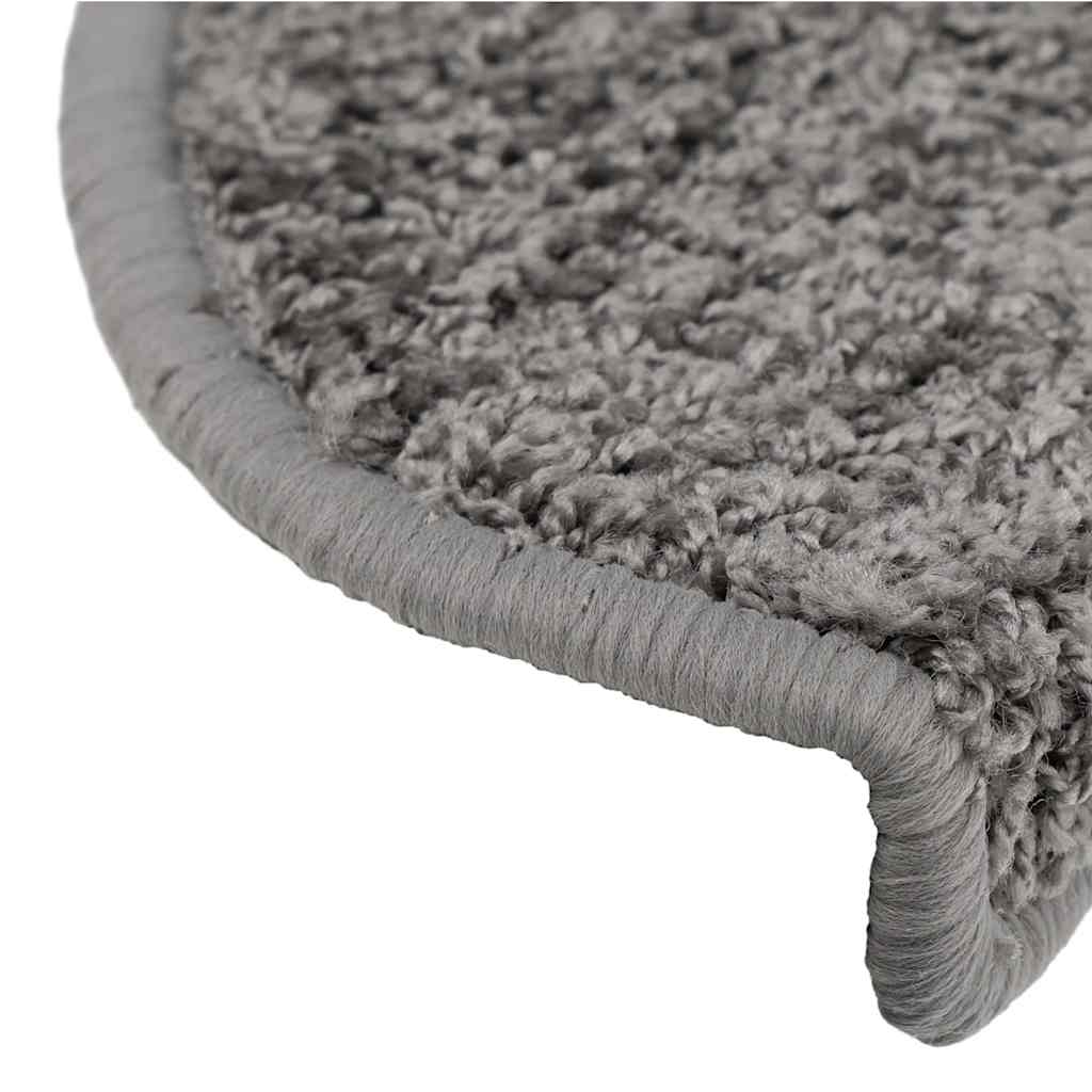 Stair Mats 20 pcs. 65x21x4 cm Grey Semicircular Large