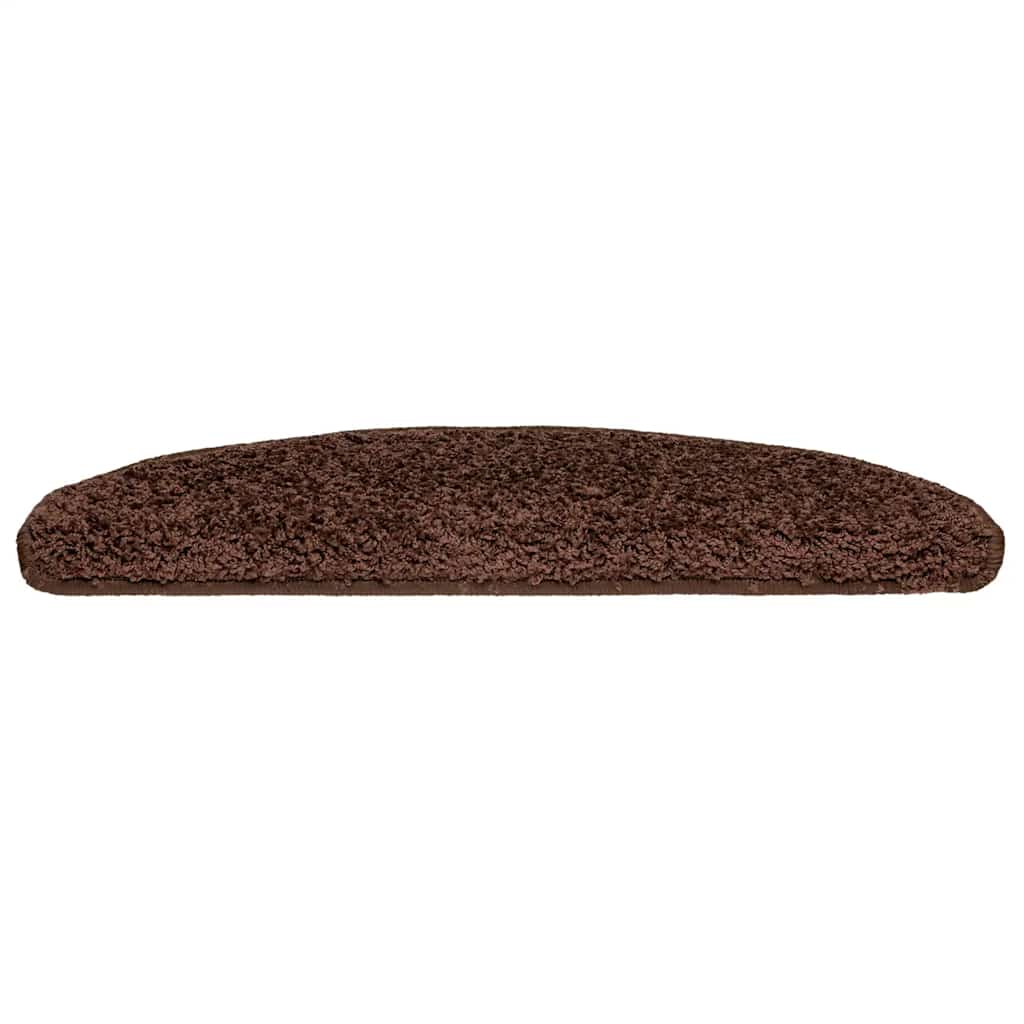 Tapis de marche d'escalier 20 pces 65x21x4 cm Marron Semi-rond Grand