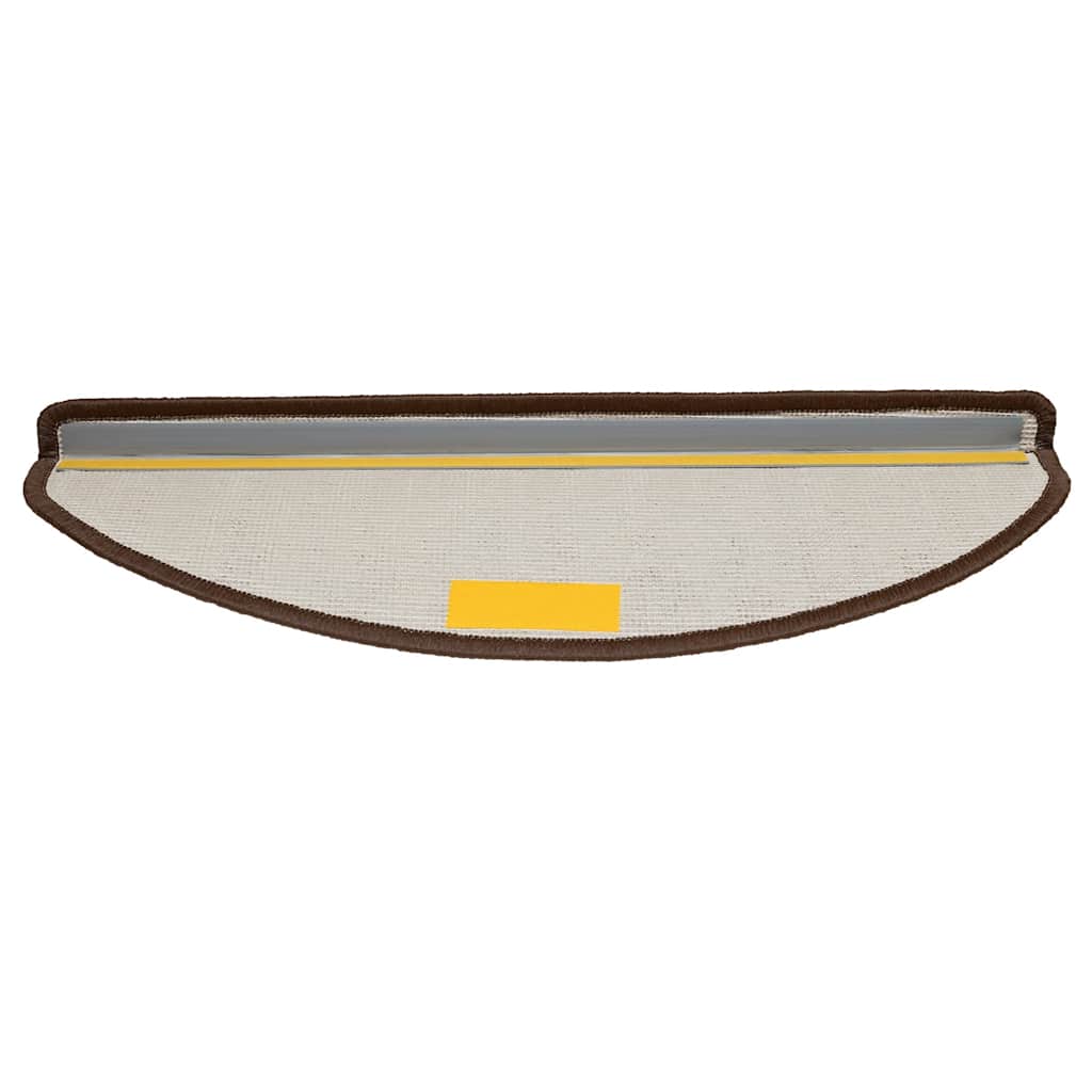 Tapis de marche d'escalier 20 pces 65x21x4 cm Marron Semi-rond Grand