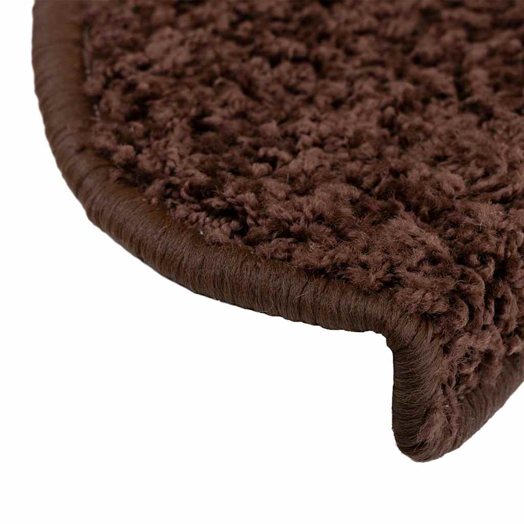 Tapis de marche d'escalier 20 pces 65x21x4 cm Marron Semi-rond Grand