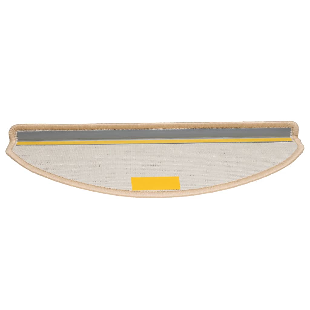 Tapis de marche d'escalier 20 pcs. 65x21x4 cm Crème Semi-rond Grand