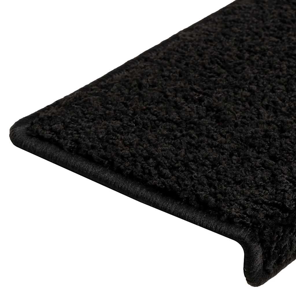 Stair mats 20 pcs. 65x21x4 cm Black Rectangular edge