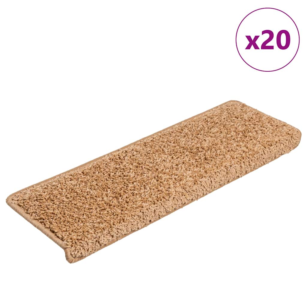 Tapis de marchettes 20 pcs. 65x21x4 cm Beige Bord rectangulaire