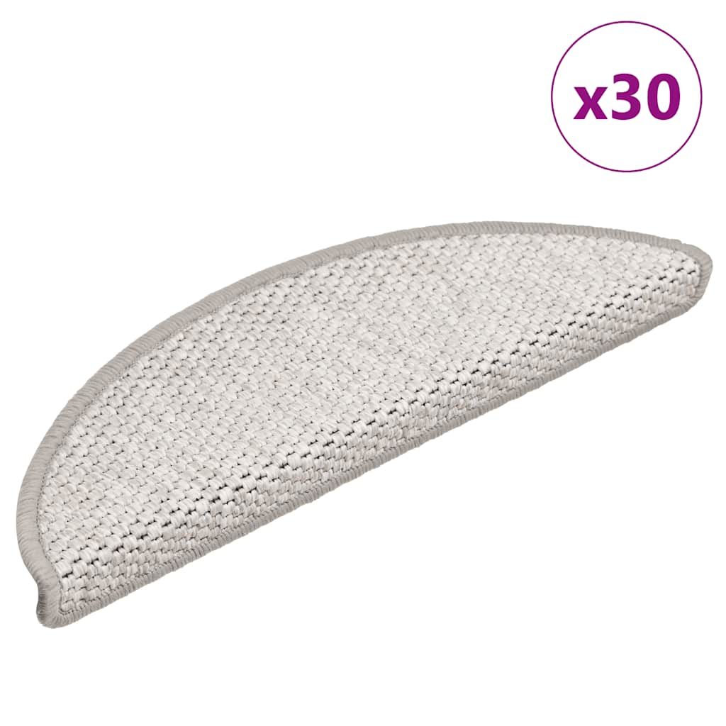 Marches d'escalier auto-adhésives aspect sisal 30 pces 56x17x3cm Platina