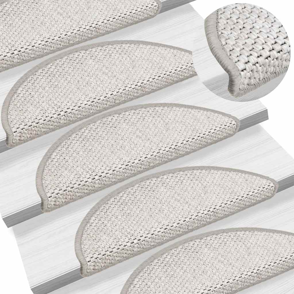 Marches d'escalier auto-adhésives aspect sisal 30 pces 56x17x3cm Platina