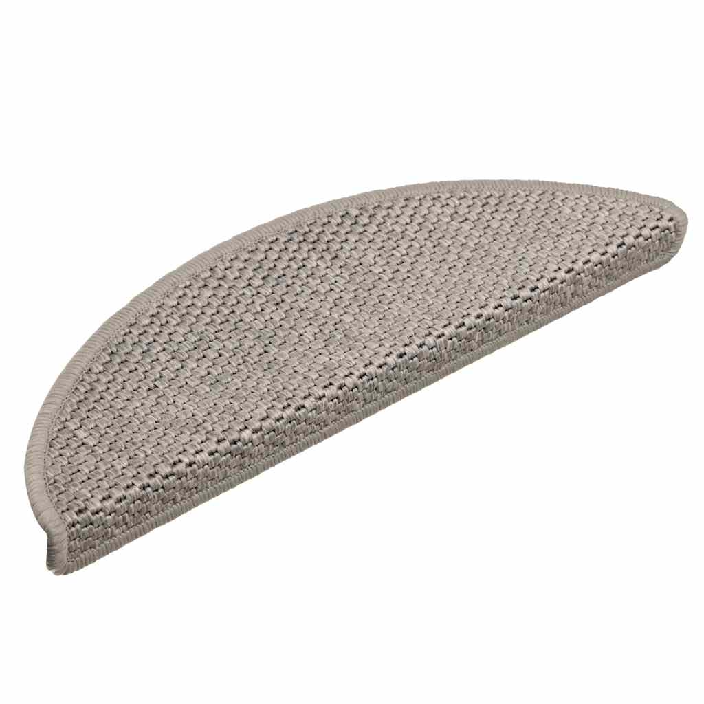Marches d'escalier auto-adhésives aspect sisal 30 pces. 56x17x3cm Argent