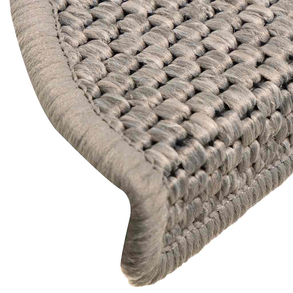 Marches d'escalier auto-adhésives aspect sisal 30 pces. 56x17x3cm Argent