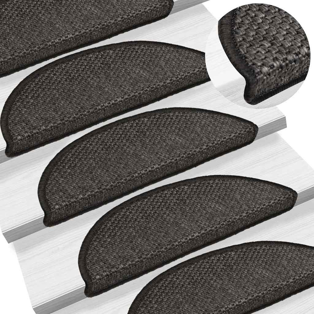 Stair Mats Self-Adhesive Sisal Look 30 pcs. 56x17x3cm