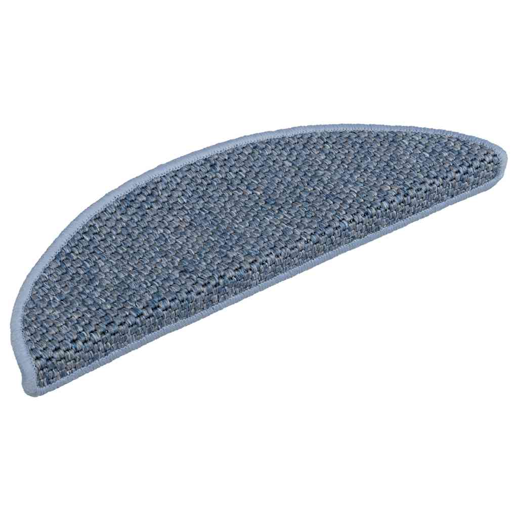 Marches d'escalier auto-adhésives aspect sisal 30 p. 56x17x3cm bleu