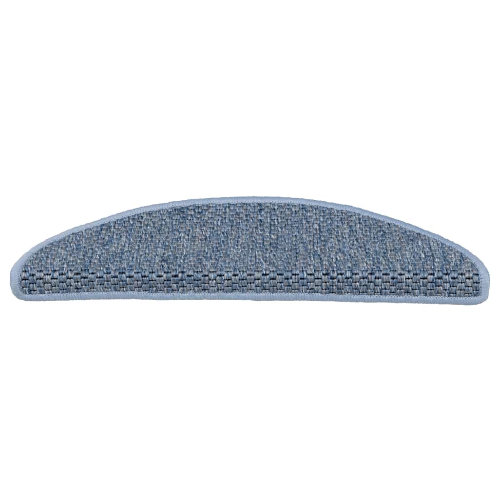 Marches d'escalier auto-adhésives aspect sisal 30 p. 56x17x3cm bleu