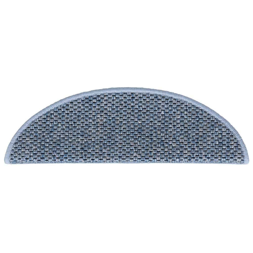 Marches d'escalier auto-adhésives aspect sisal 30 p. 56x17x3cm bleu