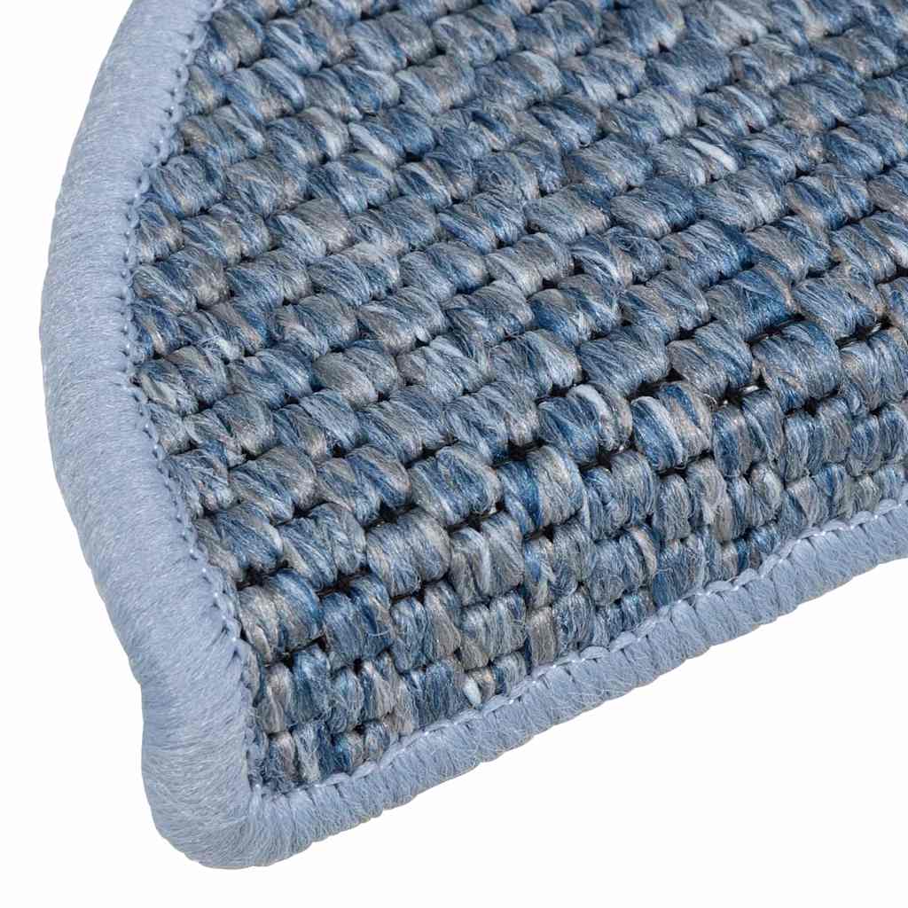 Marches d'escalier auto-adhésives aspect sisal 30 p. 56x17x3cm bleu