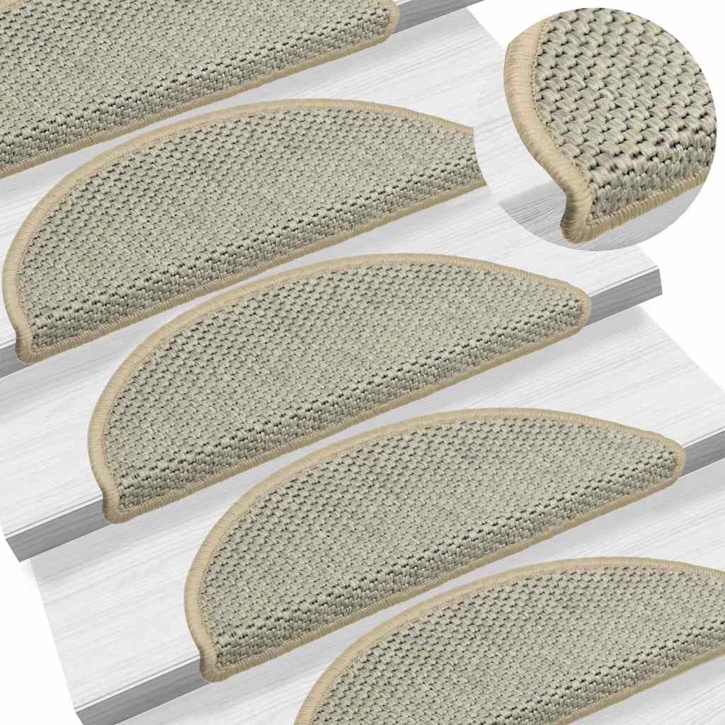 Stair Mats Self-Adhesive Sisal Look 30 pcs. 56x17x3cm