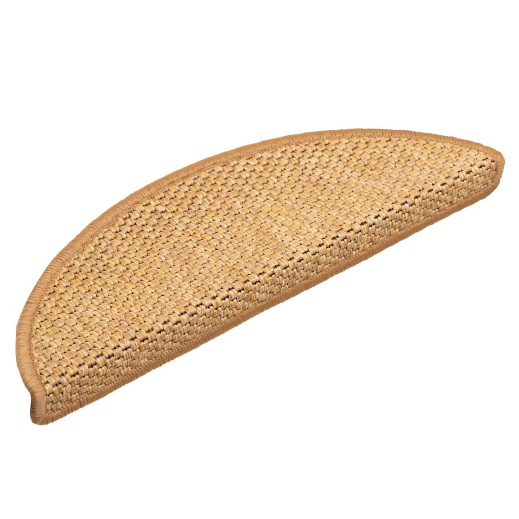 Marches d'escalier auto-adhésives aspect sisal 30 pces 56x17x3 cm sisal