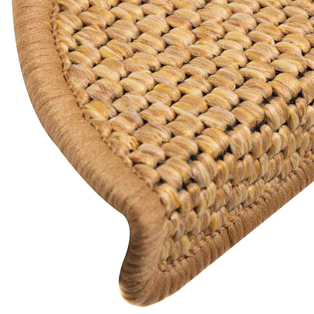 Marches d'escalier auto-adhésives aspect sisal 30 pces 56x17x3 cm sisal