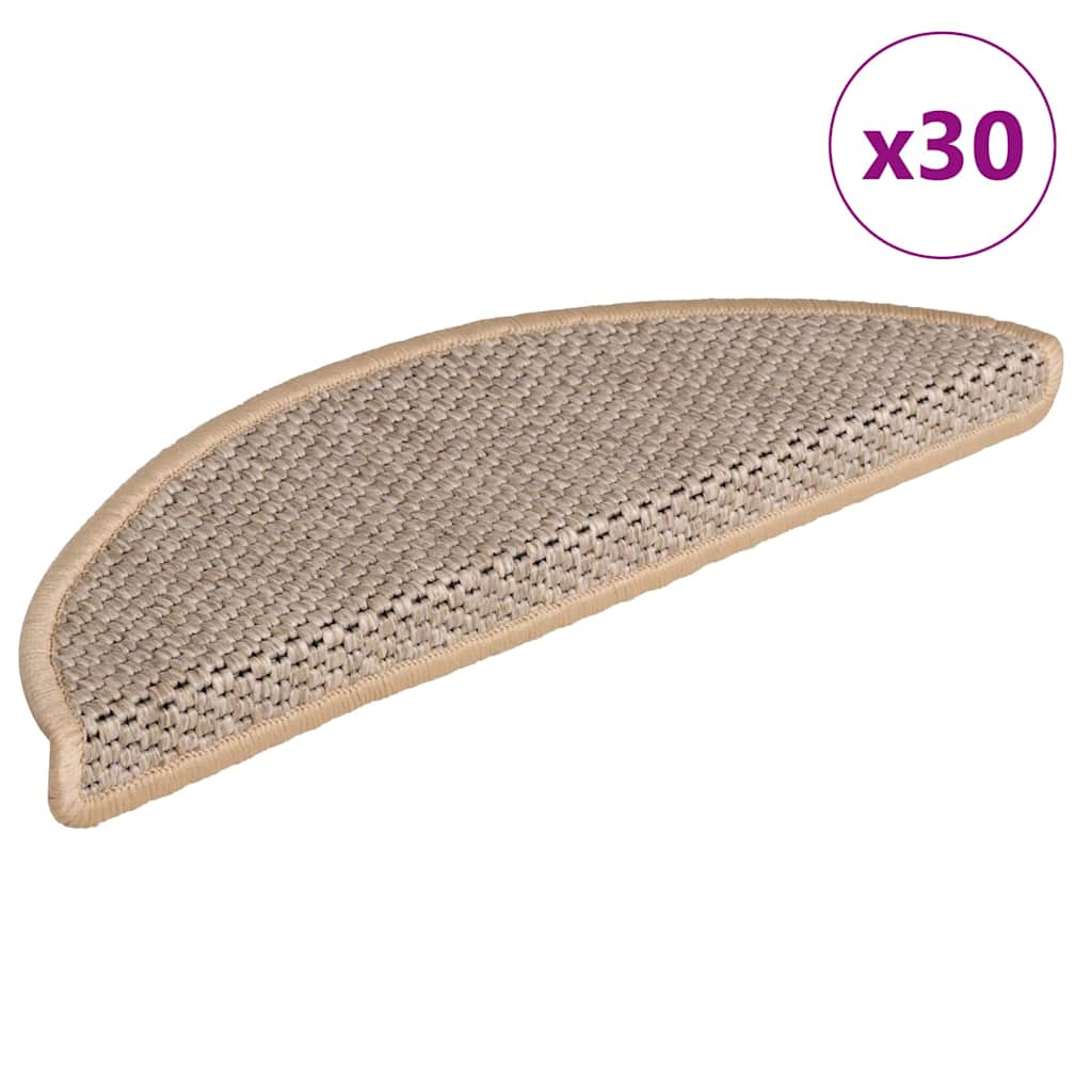 Tapis de marches autocollants aspect sisal 30 p. 56x17x3 cm