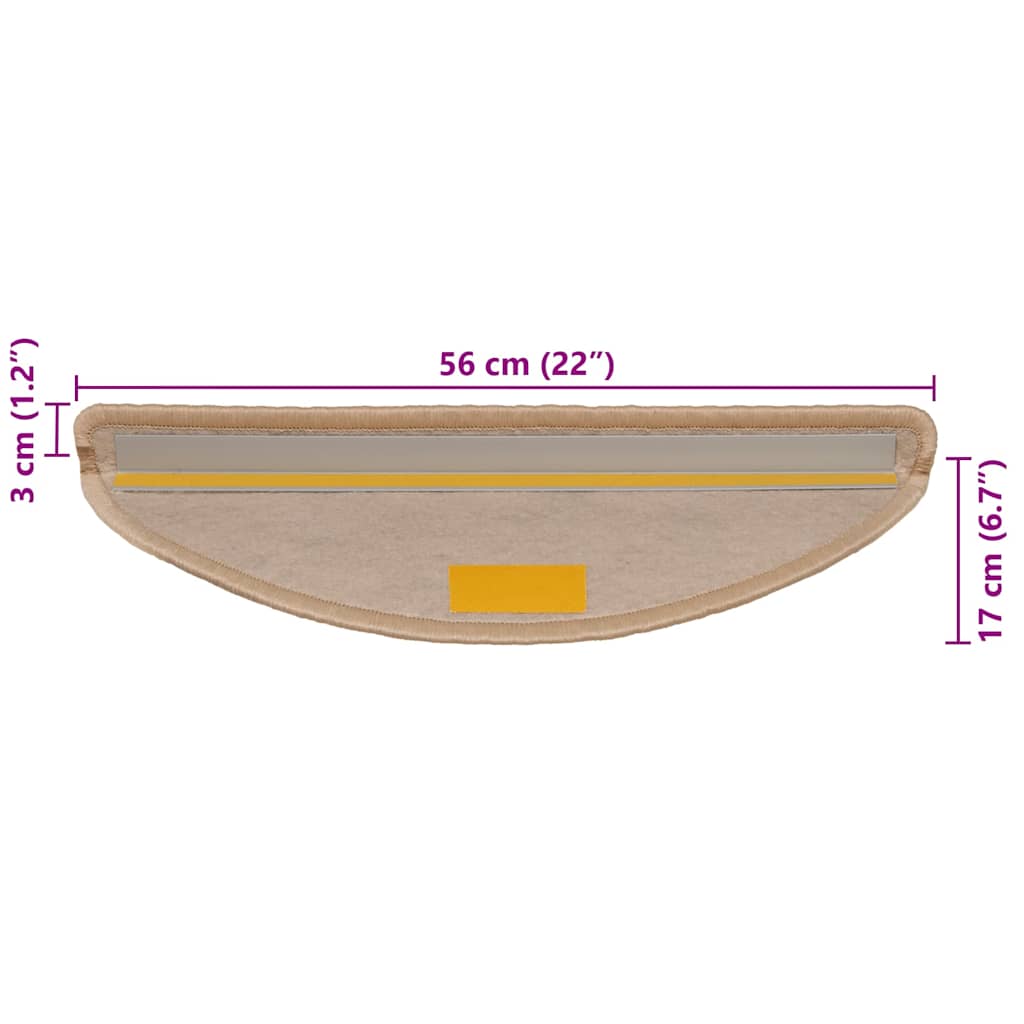 Tapis de marches autocollants aspect sisal 30 p. 56x17x3 cm
