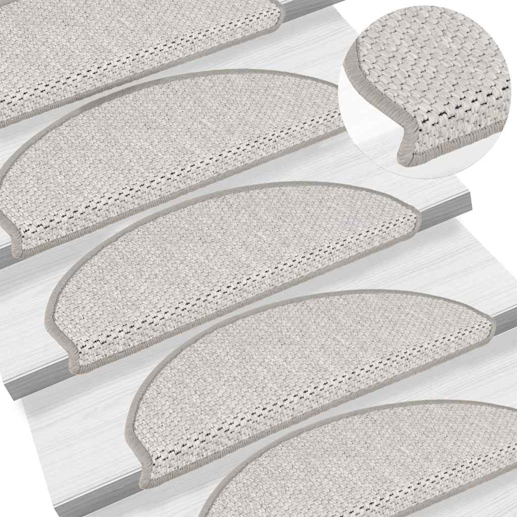 Stufenmatten Selbstklebend Sisal-Optik 30Stk. 65x21x4cm Platina