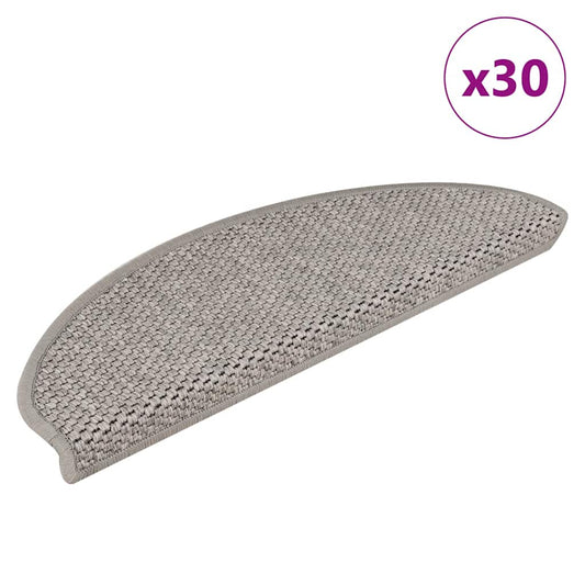 Stufenmatten Selbstklebend Sisal-Optik 30Stk. 65x21x4cm Silbern