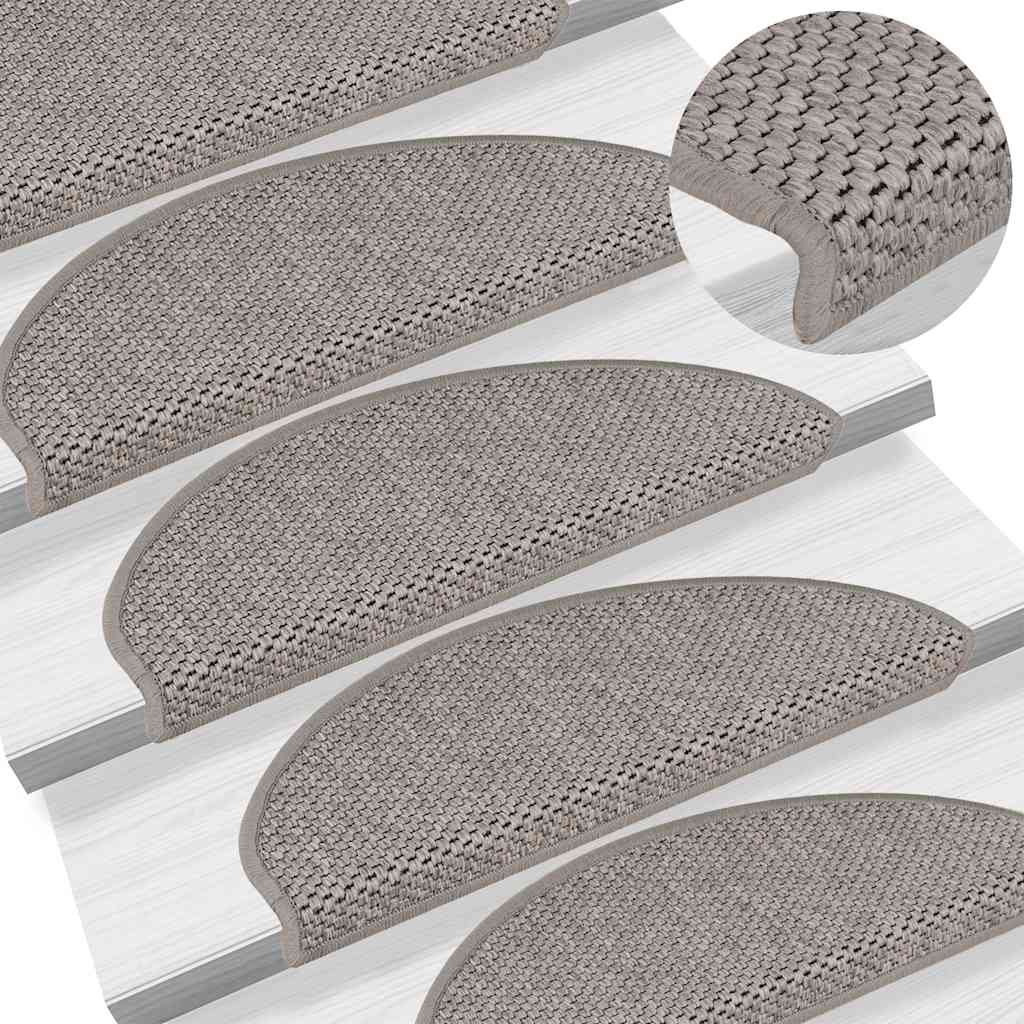 Marches de protection auto-adhésives aspect sisal 30 pièces 65x21x4cm Argent