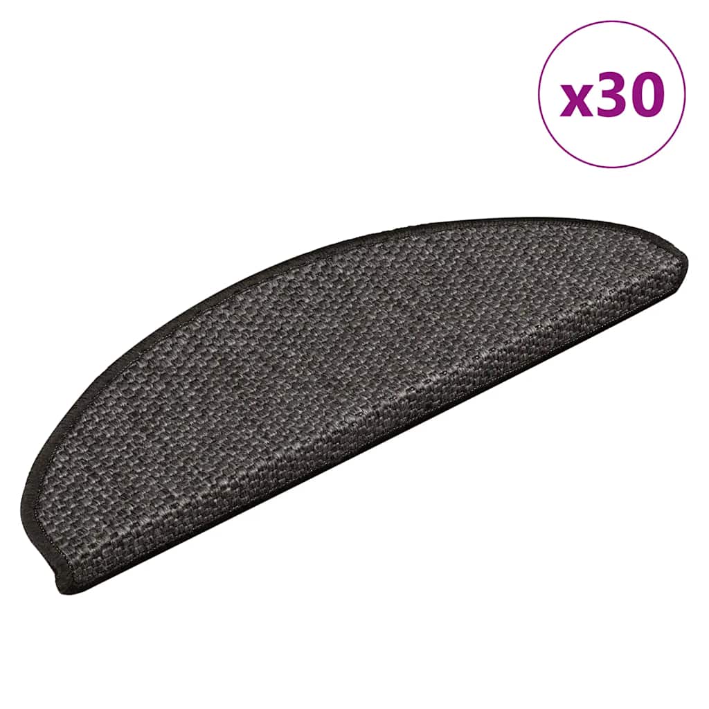 Marches d'escalier auto-adhésives aspect sisal 30 pces 65x21x4cm