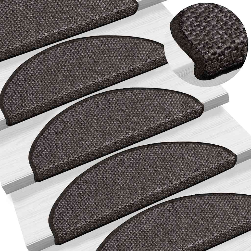 Marches d'escalier auto-adhésives aspect sisal 30 pces 65x21x4cm