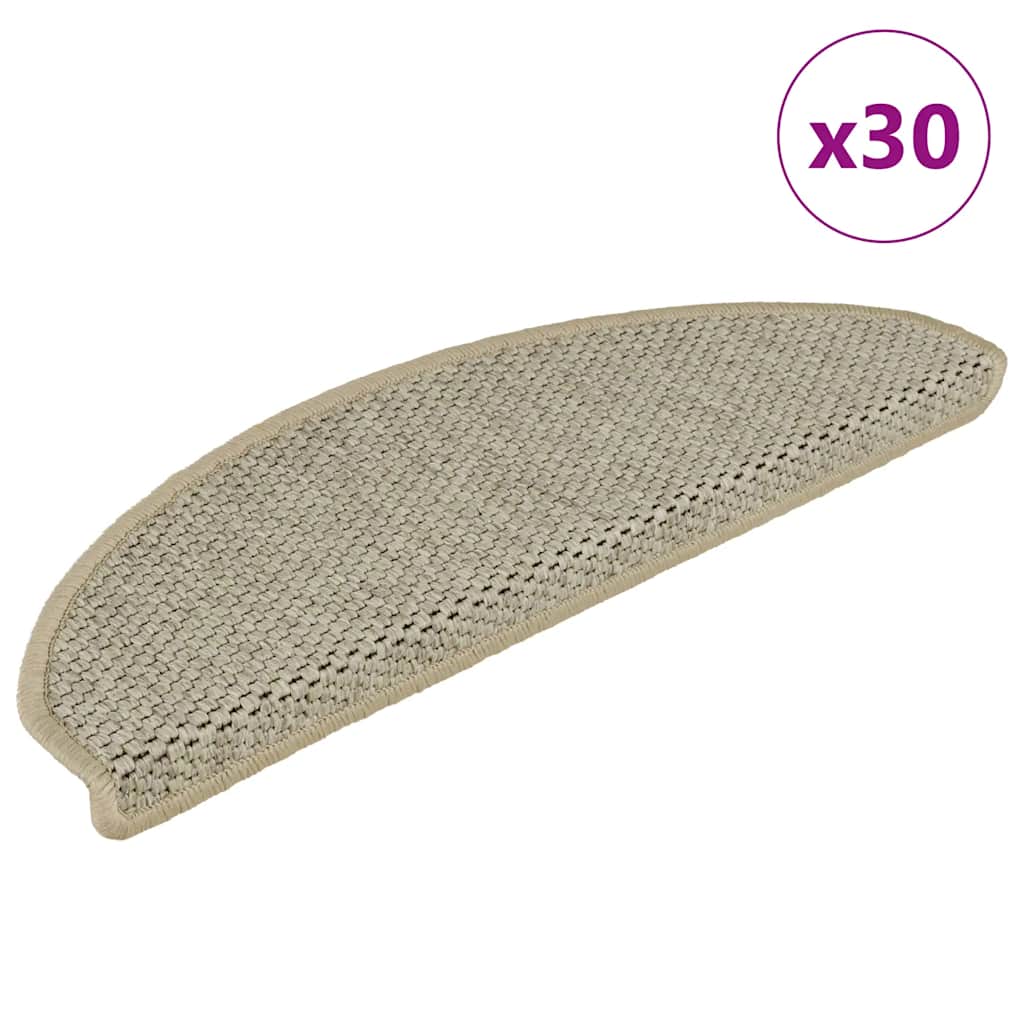 Stair Mats Self-Adhesive Sisal Look 30pcs 65x21x4cm Light Green