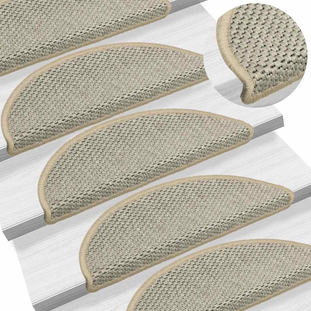 Stair Mats Self-Adhesive Sisal Look 30pcs 65x21x4cm Light Green