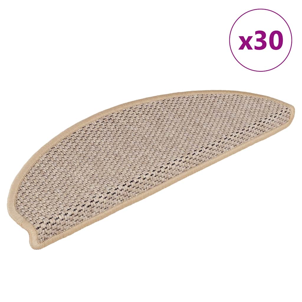 Tapis de marchettes auto-adhésifs aspect sisal 30 pièces 65x21x4cm