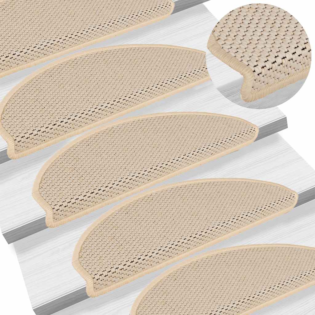 Tapis de marche auto-adhésifs aspect sisal 30 p. 65x21x4cm