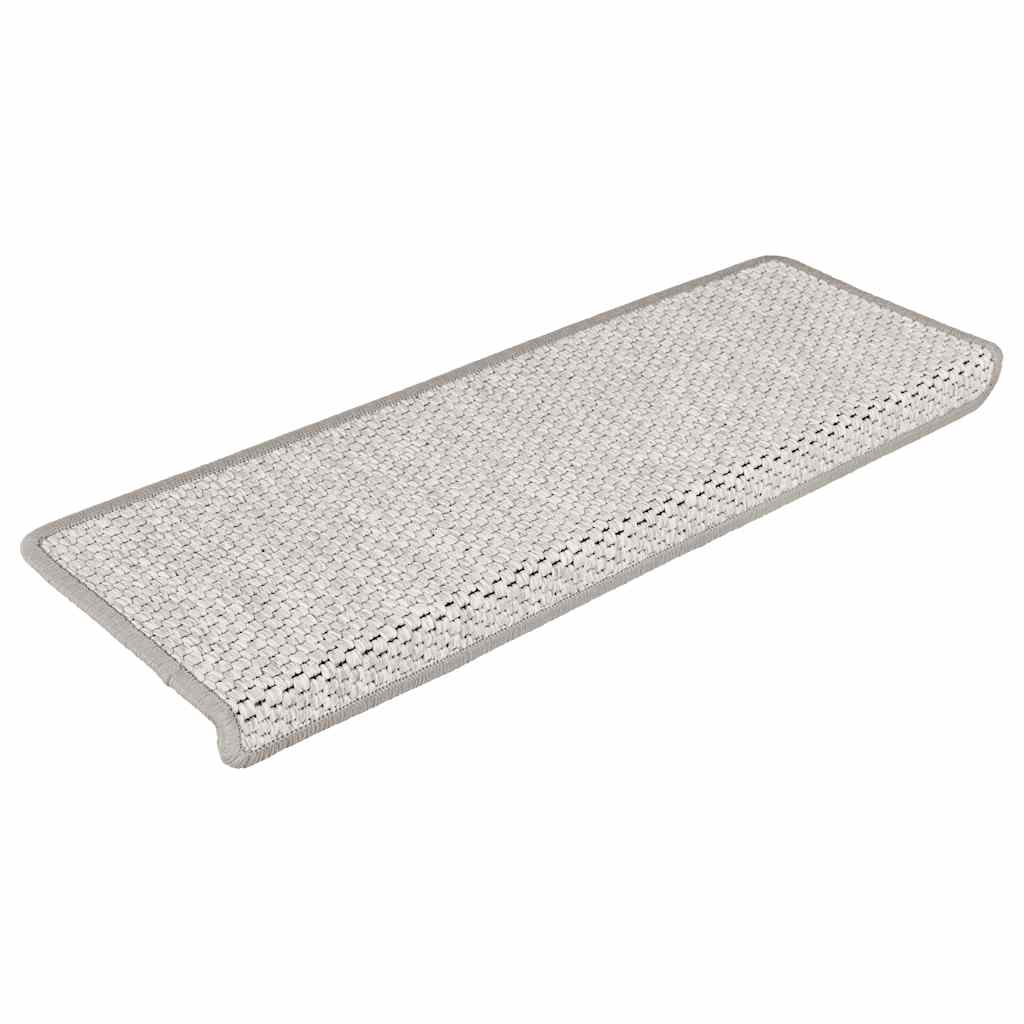 Stair Mats Self-Adhesive Sisal Look 30pcs. 65x21x4cm Platina