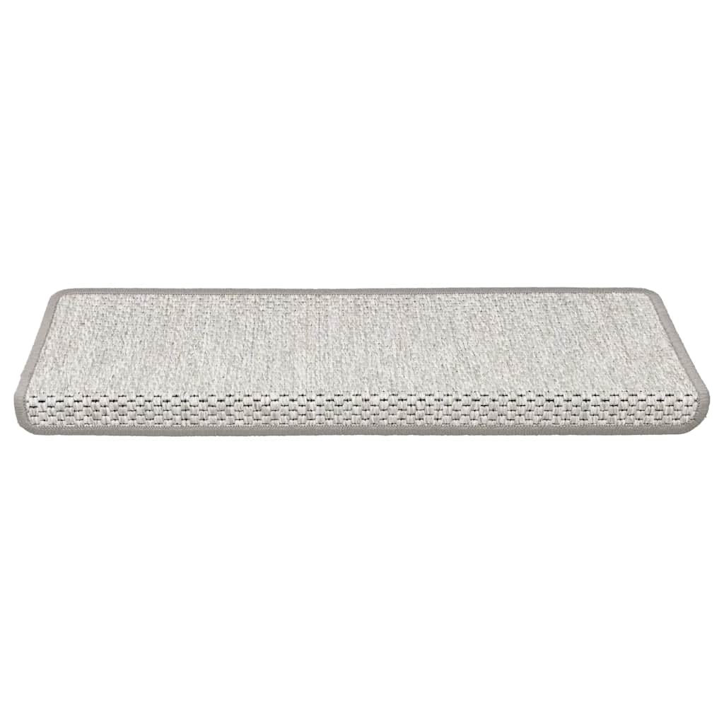 Stair Mats Self-Adhesive Sisal Look 30pcs. 65x21x4cm Platina