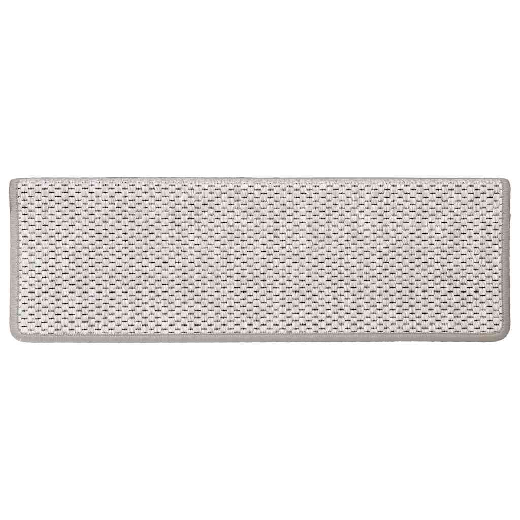 Stair Mats Self-Adhesive Sisal Look 30pcs. 65x21x4cm Platina