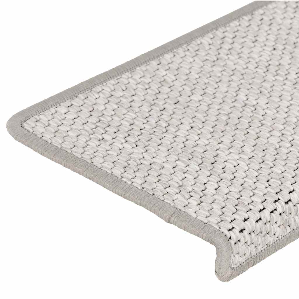 Stair Mats Self-Adhesive Sisal Look 30pcs. 65x21x4cm Platina