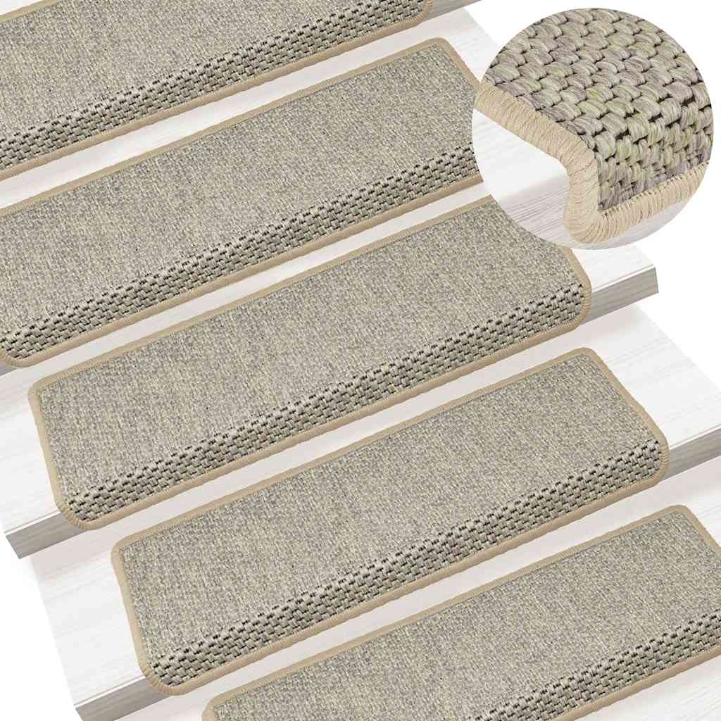 Tapis de marche adhésifs aspect sisal 30 pièces 65x21x4cm Vert