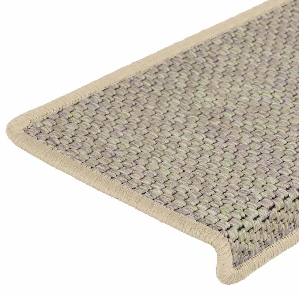 Tapis de marche adhésifs aspect sisal 30 pièces 65x21x4cm Vert