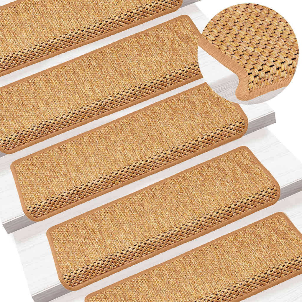 Tapis de marche auto-adhésifs aspect sisal 30 p. 65x21x4cm orange