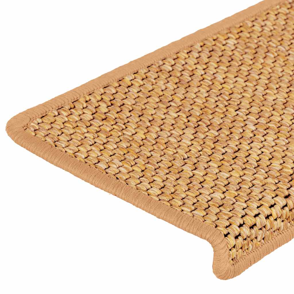 Tapis de marche auto-adhésifs aspect sisal 30 p. 65x21x4cm orange