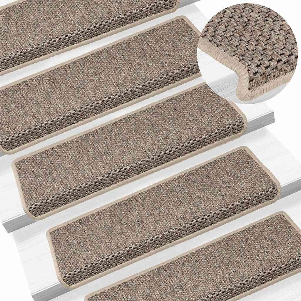 Marches d'escalier auto-adhésives aspect sisal 30 pces 65x21x4cm