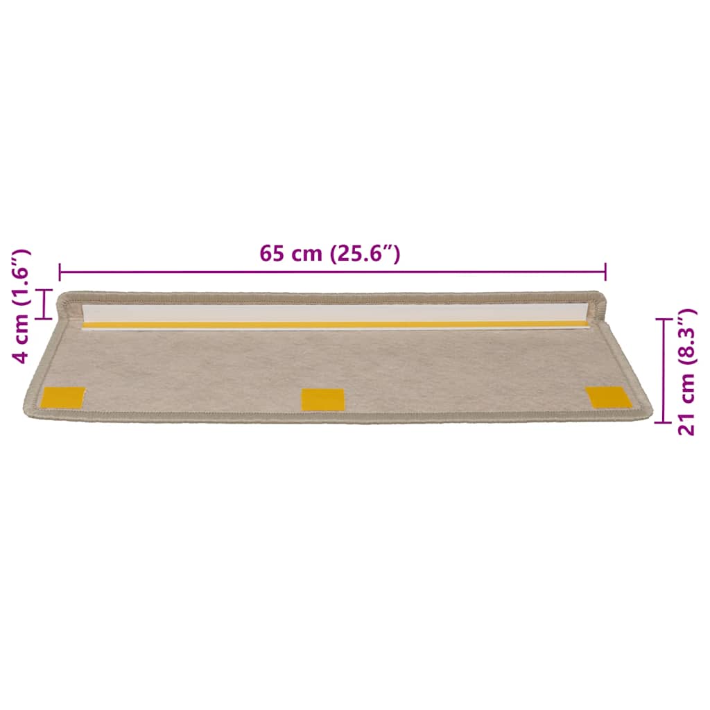 Marches d'escalier auto-adhésives aspect sisal 30 pces 65x21x4cm