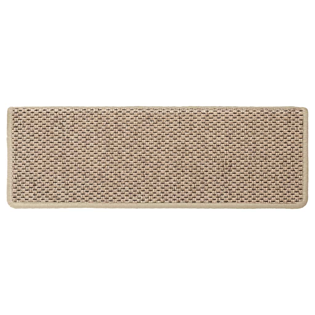 Marches d'escalier auto-adhésives aspect sisal 30 pces 65x21x4cm Sable