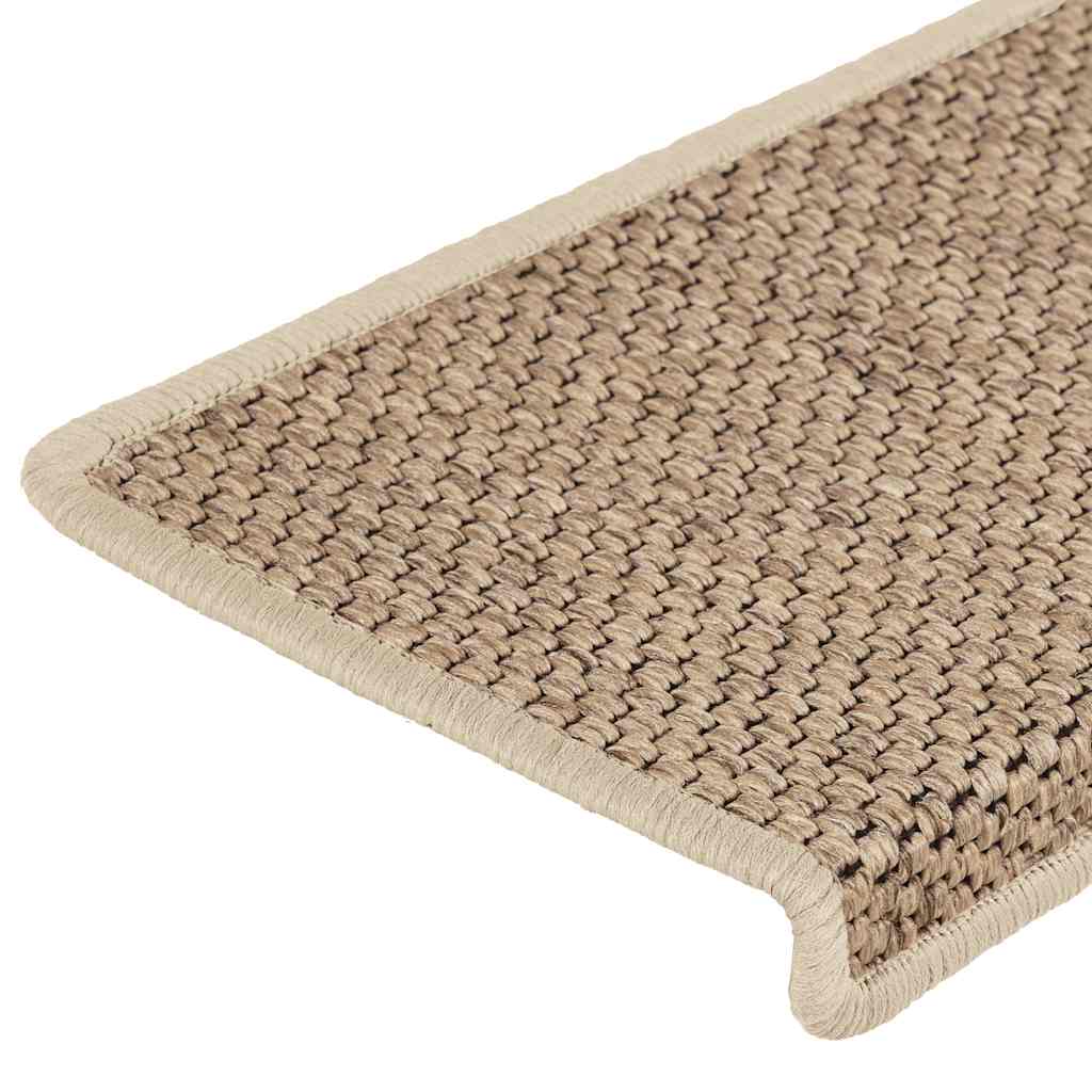 Marches d'escalier auto-adhésives aspect sisal 30 pces 65x21x4cm Sable
