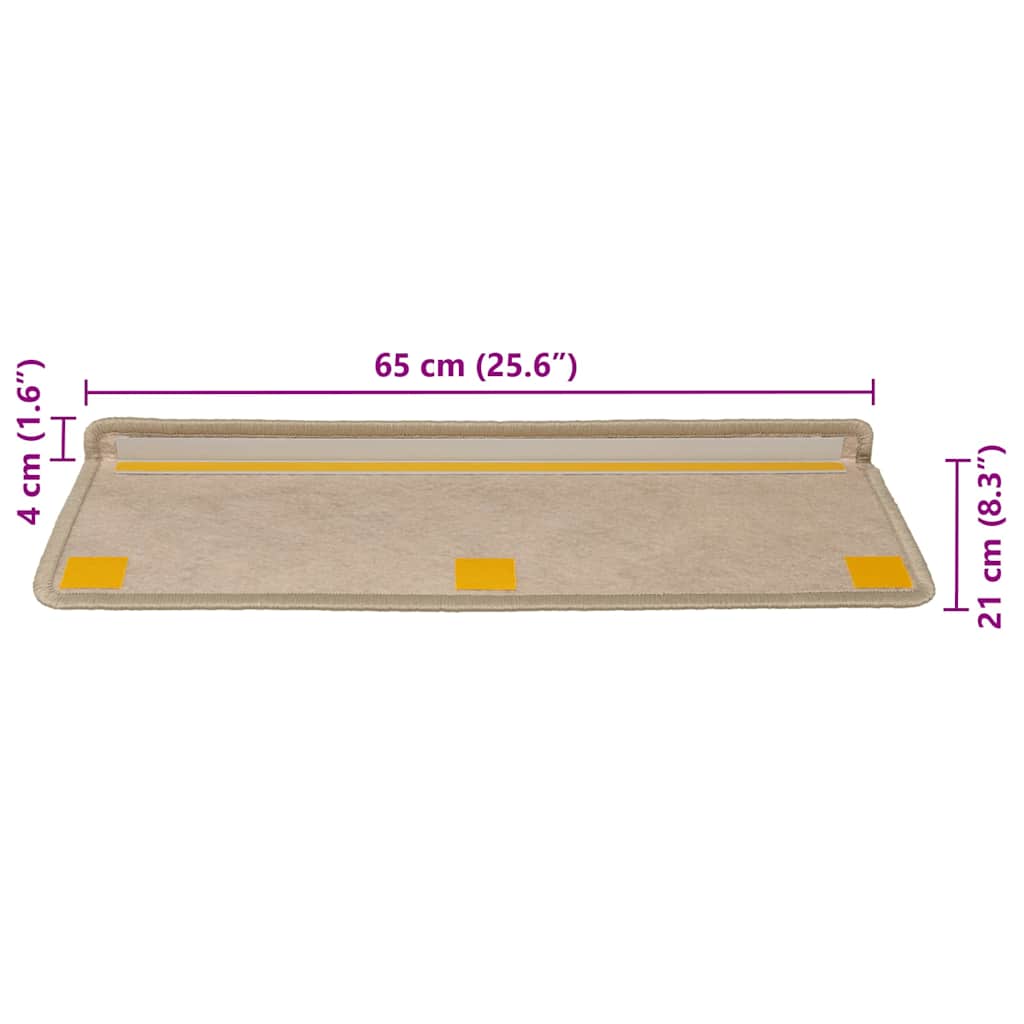 Marches d'escalier auto-adhésives aspect sisal 30 pces 65x21x4cm Sable