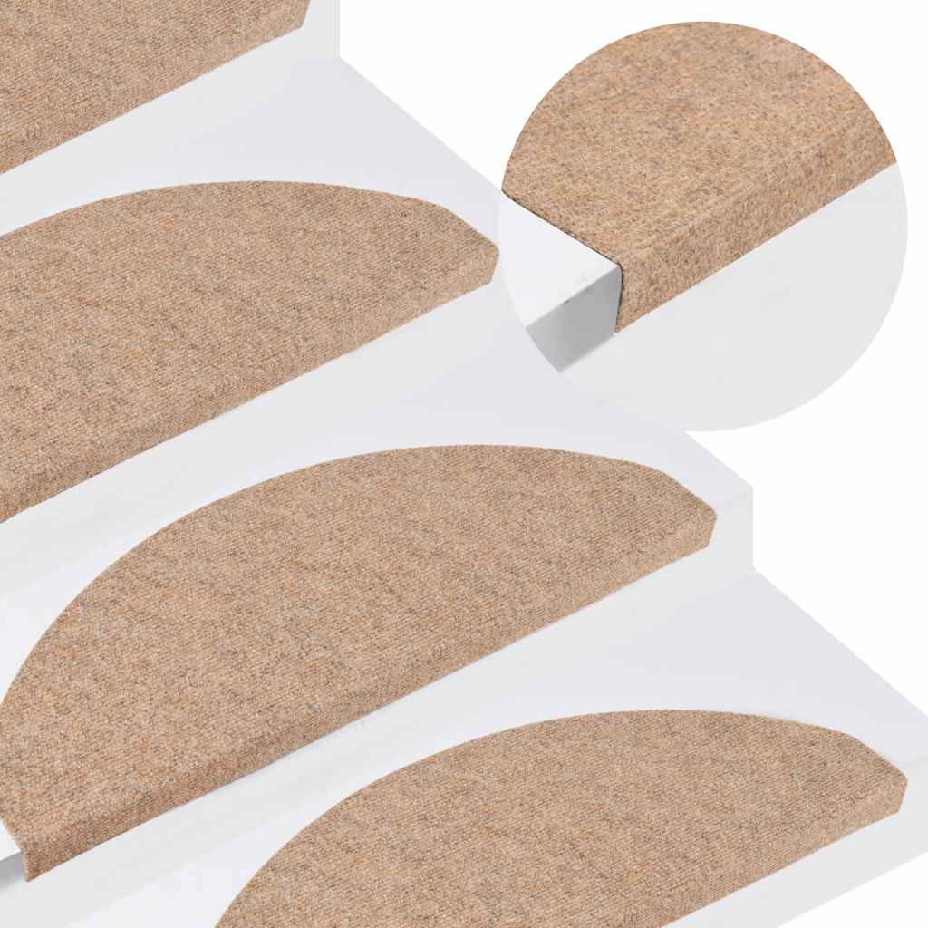 Marches d'escalier autocollantes 20 pcs Beige 65x22,5x3,5 cm