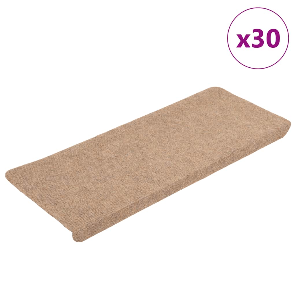 Stair Mats Self-Adhesive 30 pcs. Beige 65x24.5x3.5 cm