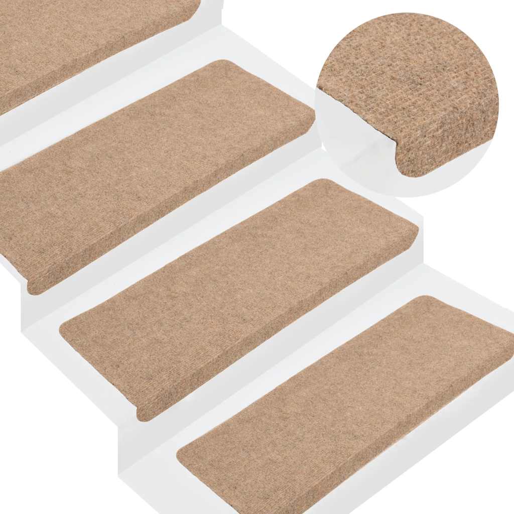 Stair Mats Self-Adhesive 30 pcs. Beige 65x24.5x3.5 cm