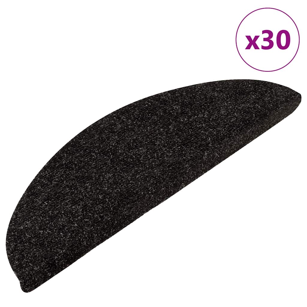 Marches d'escalier auto-adhésives 30 pces anthracite 56x17x3 cm