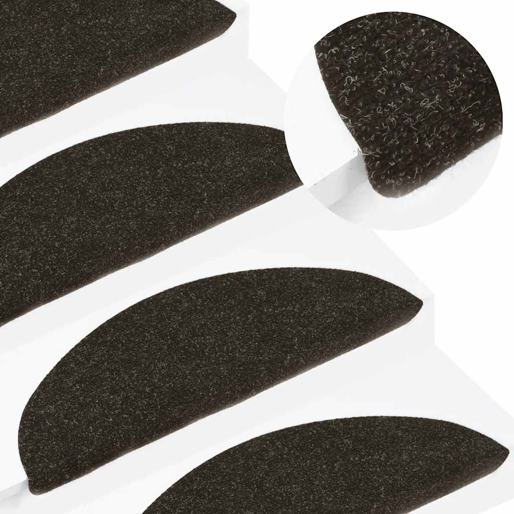 Marches d'escalier auto-adhésives 30 pces anthracite 56x17x3 cm