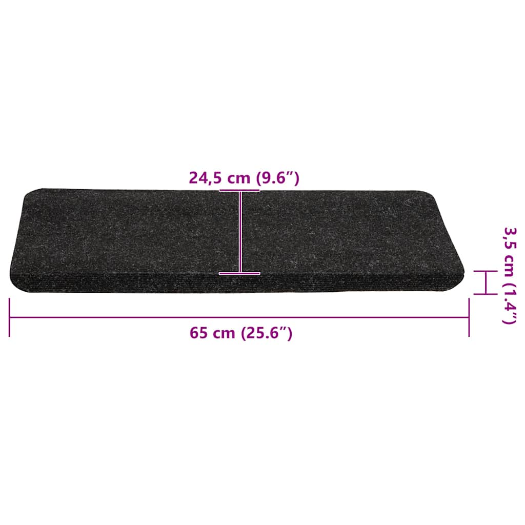 Stair Mats Self-Adhesive 30 pcs Anthracite 65x24.5x3.5 cm